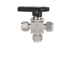3 Way Ball Valve Stainless Steel 316 OD Compression 6mm, 8mm, 10mm, 12mm,1/8′