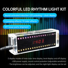 DIY Digital Clock Kit Voice Control Music Spectrum Display LED DIY Soldering Kit