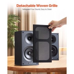 Passive Bookshelf Speaker, 300W, Book Shelf Stereo Speakers with 5.25-Inch Woofe