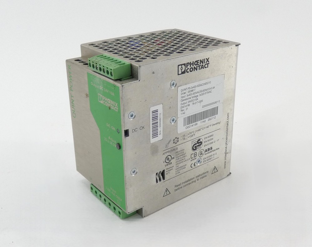 Phoenix Contact 2938617 QUINT-PS-3X400-500AC/24DC/10 Power Supply 24VDC 10A