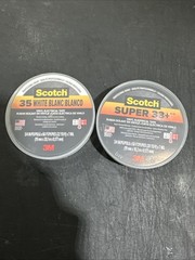 3 Scotch Electrical Tape Profesional Grade 3/4×66 Ft One 35 White, two 33+ Black