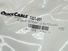 QuickCable 7401-001 Braided Ground Strap 3/8″ Hole, 4 Gauge, 9” Lug-To-Lug