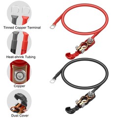 2 PCS 5 AWG Gauge Power Battery Cable Wire Set Car Boat Solar Golf Cart Inverter
