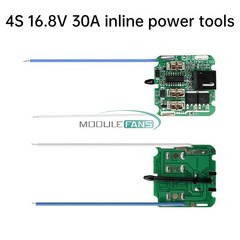 4S 16.8V 30A 18650 Li-ion Battery Protection Board BMS Dual MOS for Power Tools