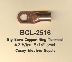 100 Pc Big Bare Battery Ring Terminal Connector KIT #1- #8 Wire 5/16″ Stud MOLEX