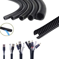 7-28mm Split Wire Loom Conduit Polyethylene Tubing Black Color Sleeve Tube