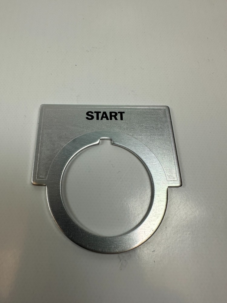 “Start with Silver Background Pushbutton Legend Alum. 2” Across for 30mm Buttons