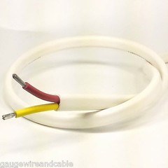 18/2 AWG Gauge Marine Grade Wire, Boat Cable, Tinned Copper, Flat Red/Yellow