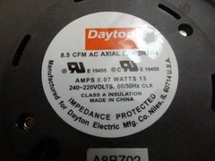 196069 New In Box; Dayton 2RTK4 Axial Blower;240-220 Volts 8.5 CFM 0.07 Amps