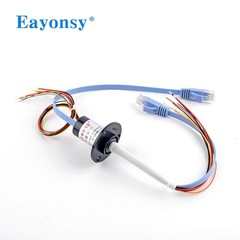 Gigabit Ethernet Slip Ring 1000Base-T 1 Cable Power Signal Flange RJ45 Joint