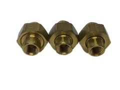 (3) NOS Parker 1/4” x 1/4” FNPT Brass Union Pipe Fittings 212P-4