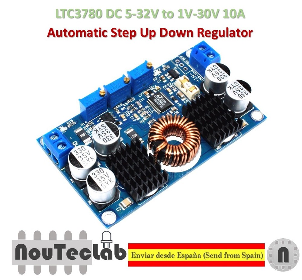 LTC3780 DC 5-32V to 1V-30V 10A Automatic Step Up Down Regulator Charging Module