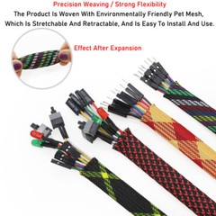 PET Nylon Braided Tube 3mm Bis 50mm Width Car Audio Cable Wire Sleeving Sheath