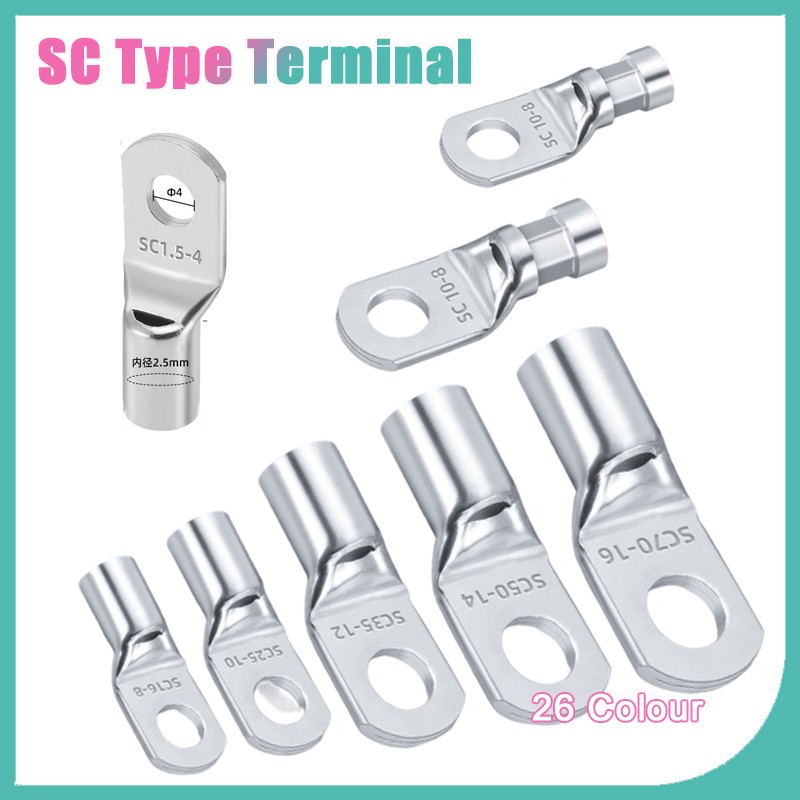 SC Type Terminal Socket Tin-Plated Copper Wire Connection Terminals Block End