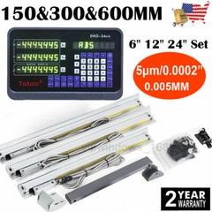 3Axis Linear Scale 6″ 12″ 24″ w/ DRO Display Digital Readout for CNC Milling, US