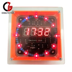 DIY DS1302 DC5V Rotating LED Electronic Digital Clock Learning Board With Shell