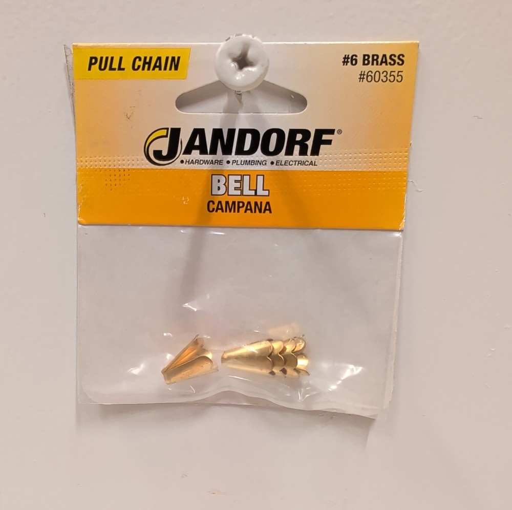 Jandorf 60355 Beaded Lamp Pull Chain Bells #6 Brass 5 Pack New