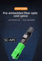 100Pcs Splicer Fiber Optic Connector For SC-APC SC-UPC FTTH Embedded Leather