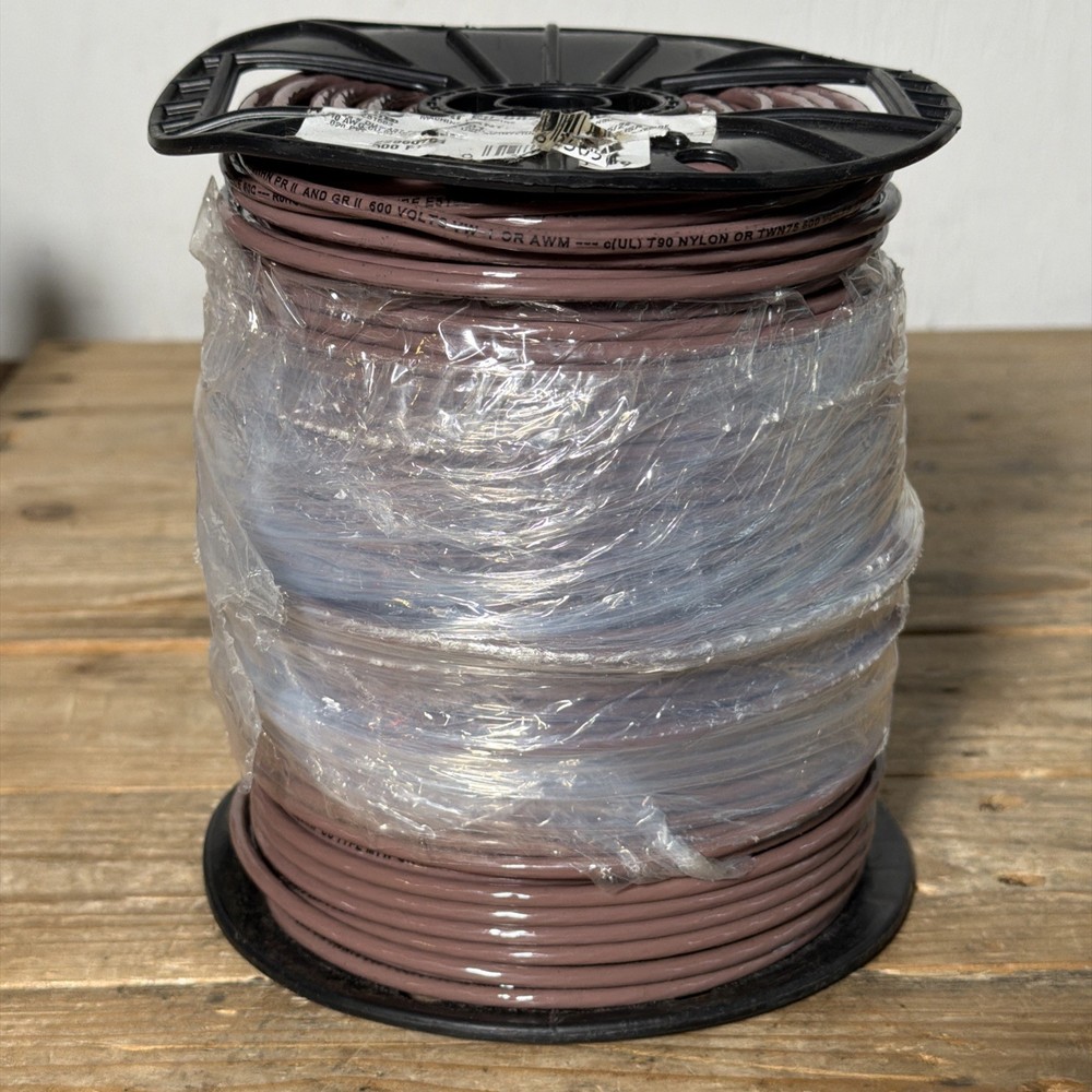NEW Southwire E51583 THHN Stranded Brown Wire 10 awg 500ft Spool Roll