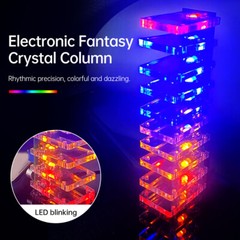DIY LED Music Spectrum Electronic Kit Crystal Column Audio Display LM339 LM358