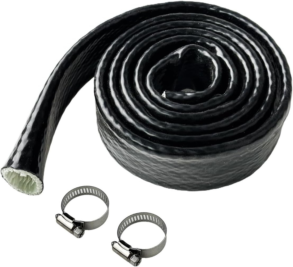 1″ ID Heat Shielded Fire Thermo Armor Fire Sleeve Silicone Coated Fiberglass Hea