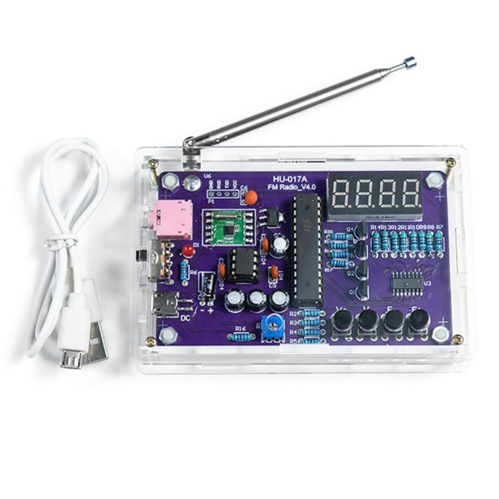 DIY FM Radio Kit Set Electronic TDA2822 Power Amplifier 87-108MHz With Shell