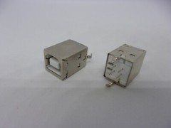 2 Pcs Pack Square USB Socket Jack Type B 180 Degrees Printer Port Female 4 Pins