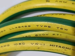 Copper Hitachi 2 AWG Ground Wire 105 C 600 V Style 1283 LF Type TEW 14.5 Ft.