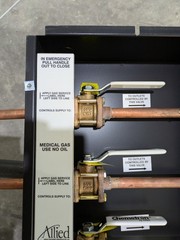 Allied Camptron 600CWP 5 Valve Medical Gas Zone Valve Box Copper Panel OEM