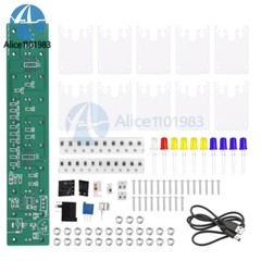 DIY LED Music Spectrum Electronic Kit Crystal Column Audio Display LM339 LM358