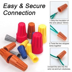 (100) Yellow Twist-On Wire Connector Connection nuts 18-12 Gauge Barrel Screw GA