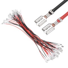 30Pcs Female Spade Crimp Terminal 6.30mm 30cm Wires