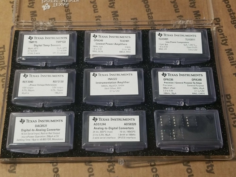 Analog Sample Kit TI TPM75 , OPA349, OPA336 , OPA348 DAC8531, ADS1244 ,TLV3491