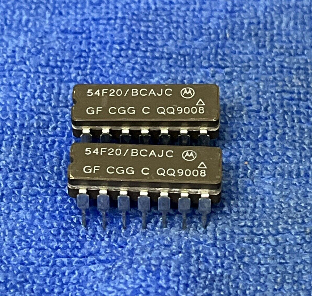 MOTOROLA ~ 54F20BCAJC ~ CERAMIC DIP 14 PIN IC (LOT OF 2)