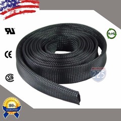 10 FT. 1 1/2″ Black Expandable Wire Cable Sleeving Sheathing Braided Loom Tubing