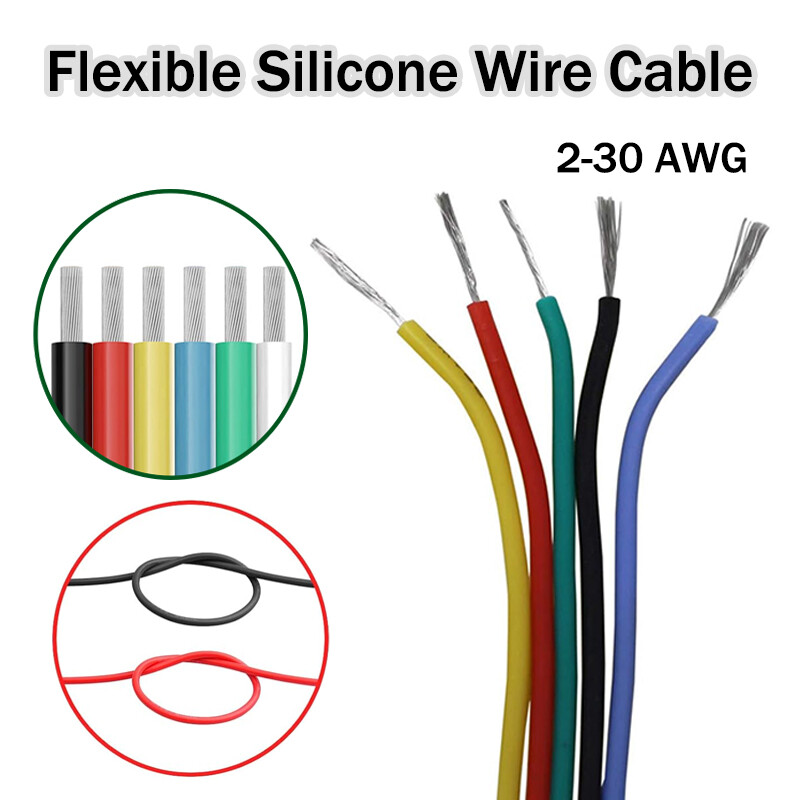 Flexible Silicone Wire Cable 2/6/8/10/12/14/16/18/20/22/24/26/28/30 AWG Colorful