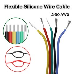 Flexible Silicone Wire Cable 2/6/8/10/12/14/16/18/20/22/24/26/28/30 AWG Colorful
