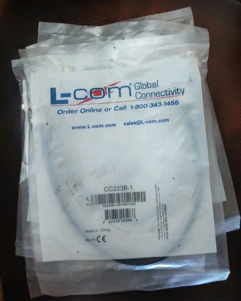 RG223 1 FOOT L COM FACTORY BAGGED CC223B-1 / CC223B1 **SHIPS QUICK N FREE**