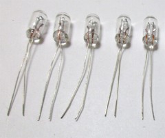 5 (Five) New Grain-of-Wheat Bulbs 8v 50mA Lamps 4mm X 10MM Vintage Stereo
