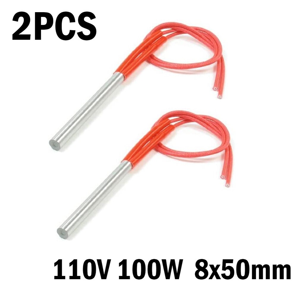 2Pc AC 110V 100W Single End Mould cartridge Heater Tubing Heating Element 8x50mm