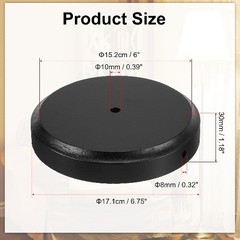 6.75 Inch x 1.2 Inch Round Solid Wooden Lamp Base Size: 6.75 x 1.2