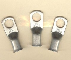 5 TIN PLATED Big Copper Ring Lug Terminal Connector #2 Wire Gauge AWG 3/8″ Stud