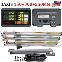 ToAuto 3 Axis Digital Readout +3pc Linear Scale 150*300*550mm DRO Kit,US STOCK