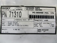 INDUSTRIAL SPARE 71310 2521 STRAIN RELIEF CORD CONNECTOR NSMP
