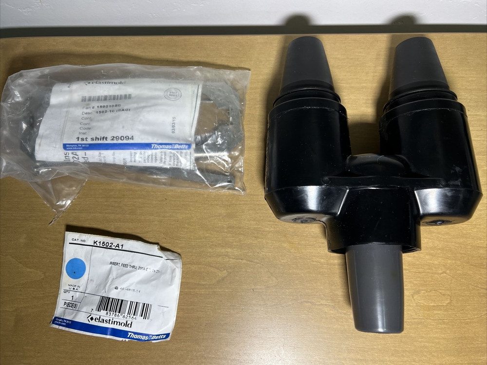 NEW ELASTIMOLD K1502-A1 200A DB 15/25K INSERT FEED THRU CONNECTOR, BAIL ASSEMBLY