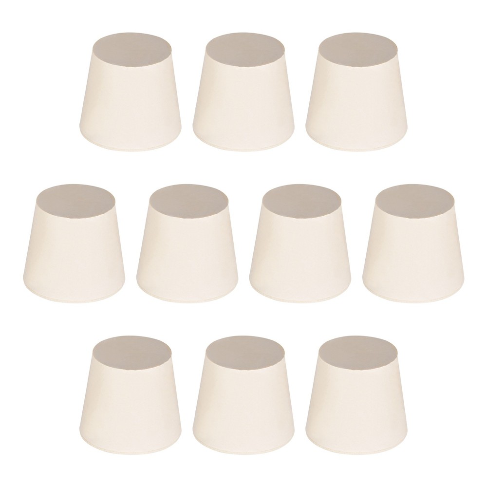 Solid Lab Rubber Stoppers Drilled Silicone Plugs 25-33mm/Beige/ 10Pcs