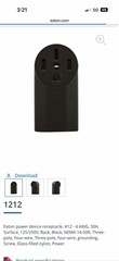 Eaton 1212 Range/Power Outlet 50A 125/250V