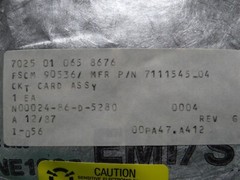Circuit Card Assembly PN: 7111545-04, NSN: 5998-01-065-8676