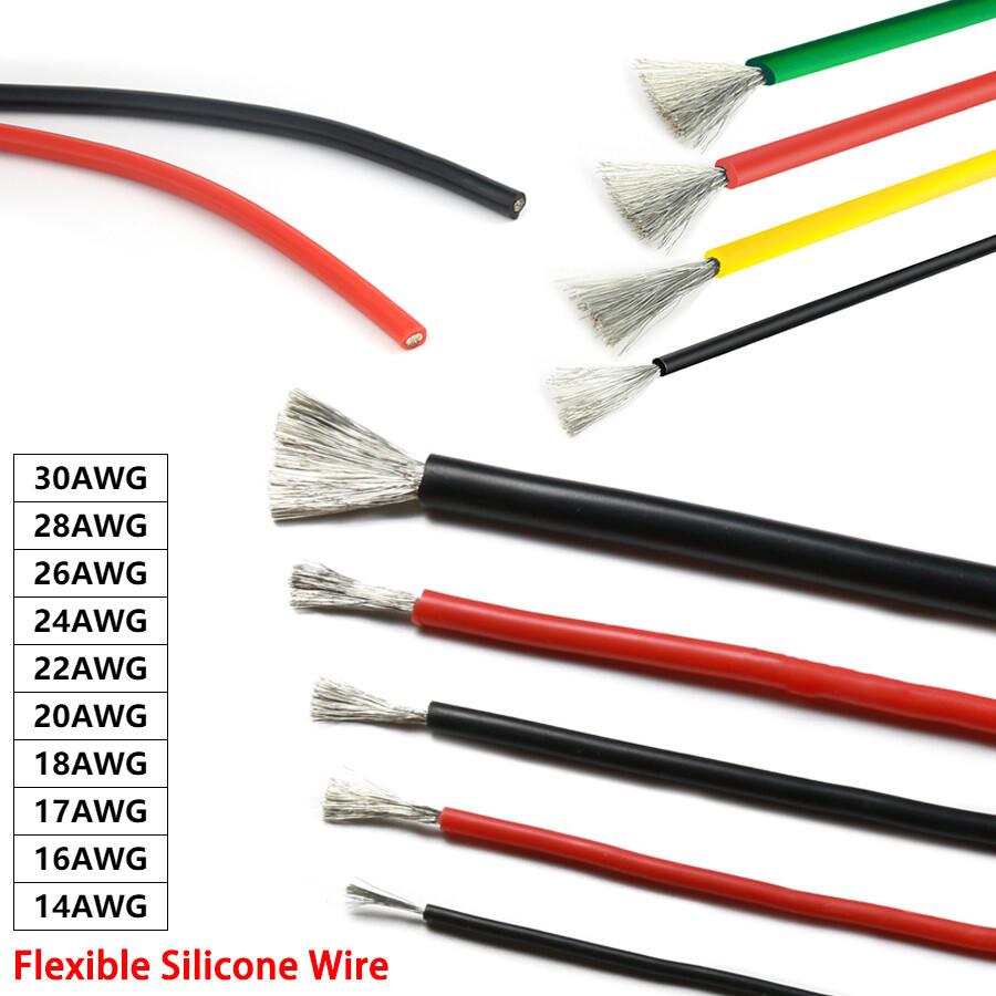 14AWG – 30AWG Gauge Colour Flexible Silicone Wire Tinned Copper Wire RC Cable