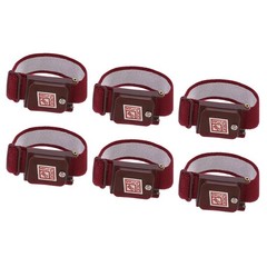 6Pcs Anti Static Wrist Strap ESD Bracelet Adjustable Cordless Spare Maroon Red